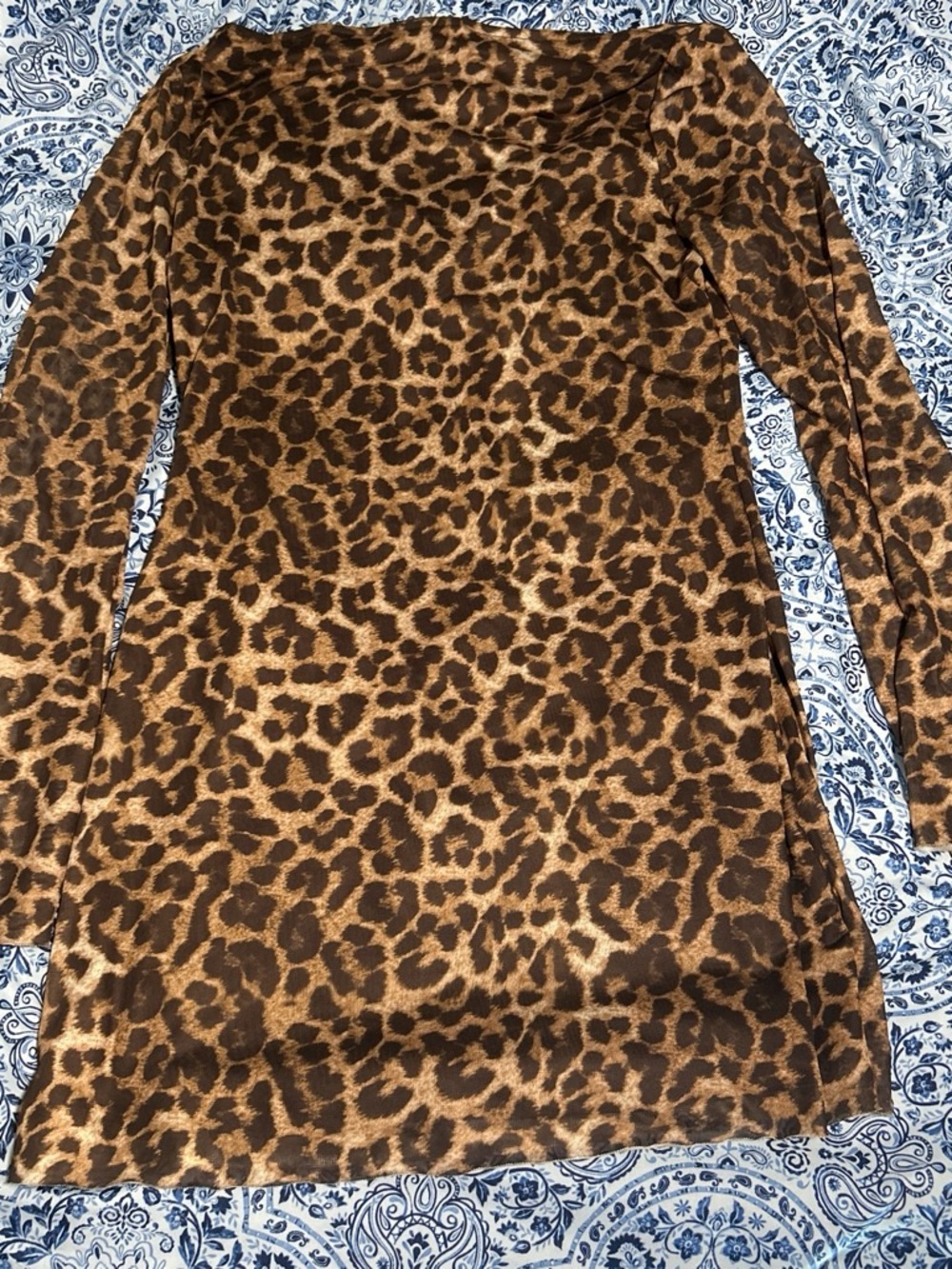 Women's Leopard Print Mini Dress in Brown